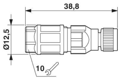KONTAKT HONA RAK M8 3-POL SACC-M 8FS-3QO-0,5-M A-CODE