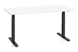 Skrivbord Sitt&Stå 1600x800 mm Vit Laminat Svart Stativ