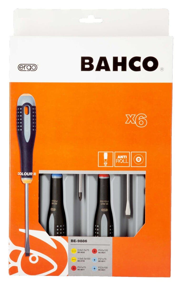 MEJSELSATS BAHCO 6 ST 2 SPÅR 2 PH 2 PZ